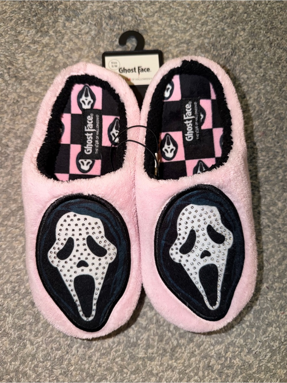 Rhinestone Ghost Face Slippers - Picture 4 of 8